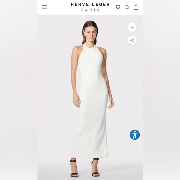 Herve Leger - White Halter Icon Gown size Small. - Picture 1 of 11